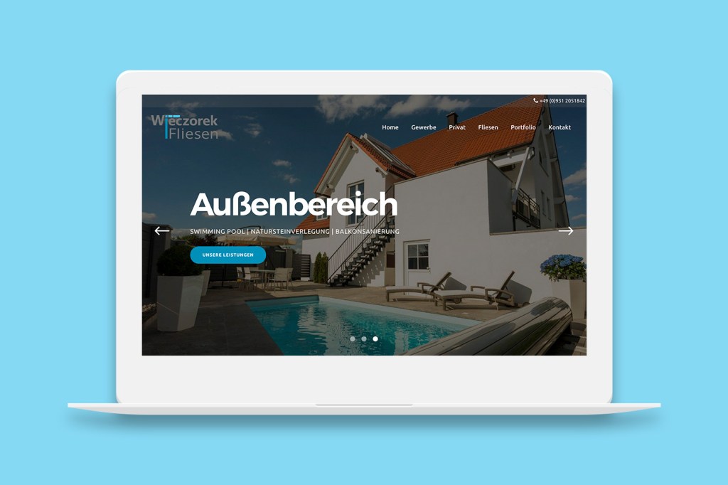 Webdesign für das Fliesenleger Unternehmen - Wieczorek Fliesen in Würzburg