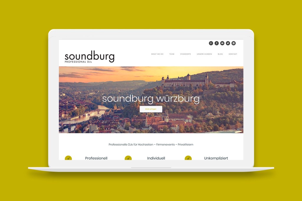 Webdesign für Soundburg – Professionelle Djs aus Würzburg.